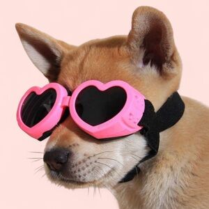 XS Pink Heart 💕 Dog Sunglasses Goggles Travel Walking Outdoors Vacation Kawaii